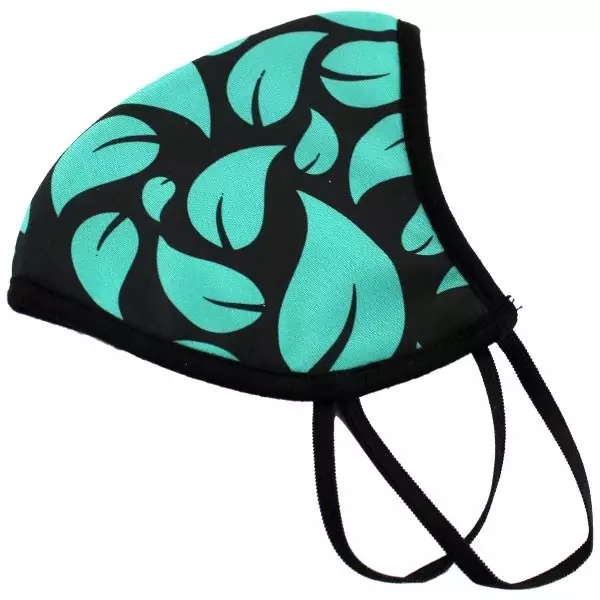 Mascarilla GB - Diseño de hojas, color celeste