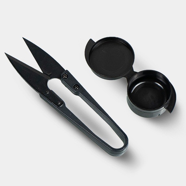 Mikrodosis-Set kleine Klemmschere und Silikonkanister