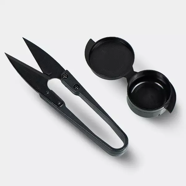 Mikrodosis-Set kleine Klemmschere und Silikonkanister