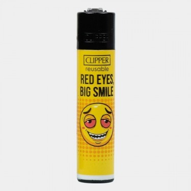 Clipper-Feuerzeug Weed-Slogan 14 gelb