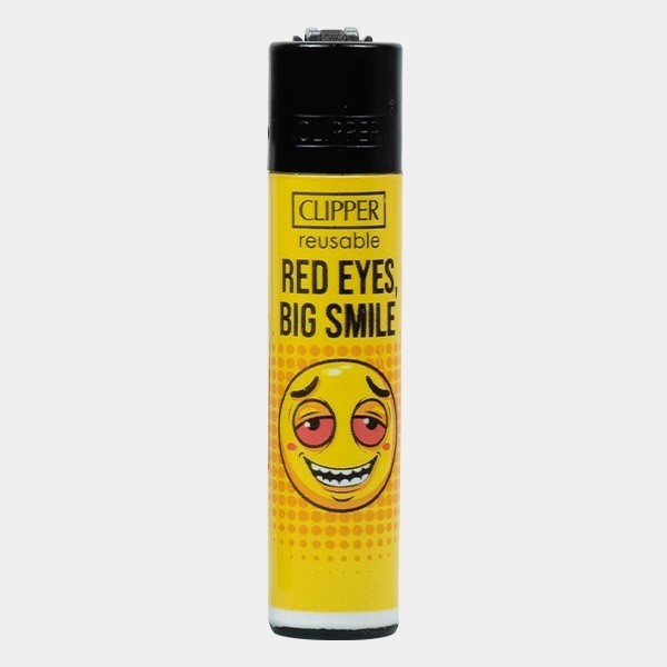 Clipper-Feuerzeug Weed-Slogan 14 gelb