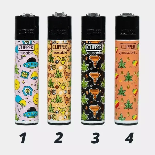 Sicht Clipper Feuerzeug Leaf Pattern