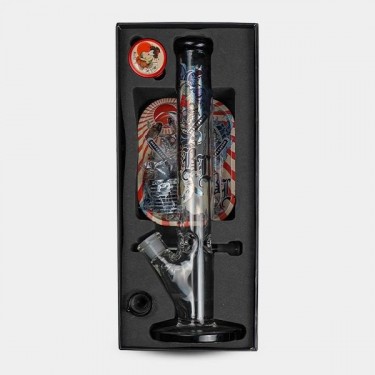 Bong con Maleta Ronin y Geisha Black Leaf maleta abierta