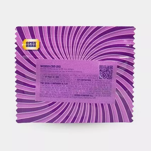 Hash CBD Xuxes 'Wonka' parte trasera