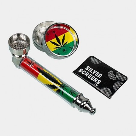 Pfeifenset + Grinder + Siebe + Etui - GB The Green Brand