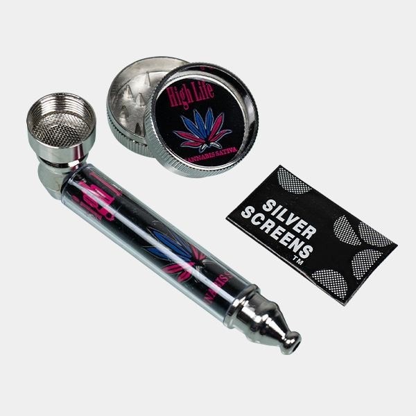 Pfeifenset + Grinder + Siebe + Etui - GB The Green Brand