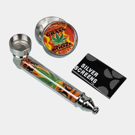 Pfeifenset + Grinder + Siebe + Etui - GB The Green Brand