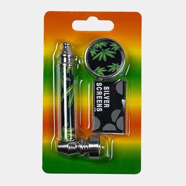 Pfeifenset + Grinder + Siebe + Etui - GB The Green Brand