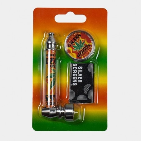 Pfeifenset + Grinder + Siebe + Etui - GB The Green Brand