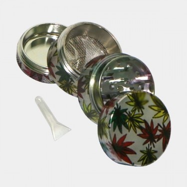Metal Grinder 4-teilig Design mit Blättern - GB The Green Brand