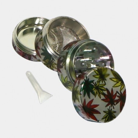 Metal Grinder 4-teilig Design mit Blättern - GB The Green Brand
