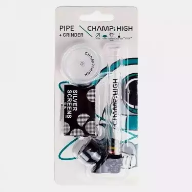 Kristallpfeife + Grinder Champ High - GB The Green Brand