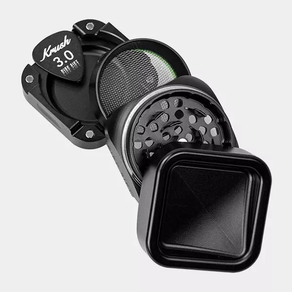 Krush Kube 3.0 Aluminium-Grinder schwarz offen