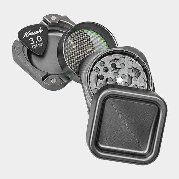 Krush Kube 3.0 Aluminium-Grinder grau offen