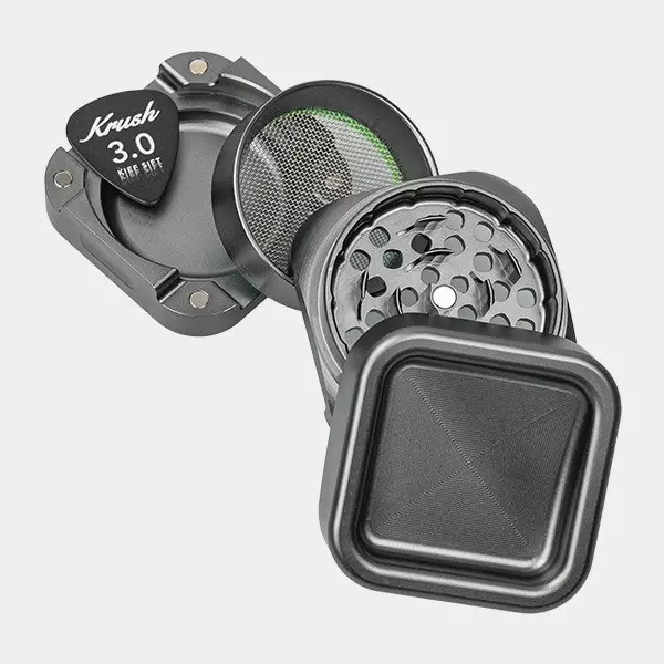 Krush Kube 3.0 Aluminium-Grinder grau offen