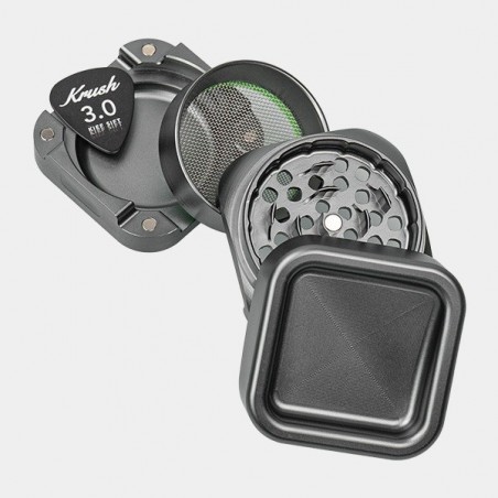 Krush Kube 3.0 Aluminium-Grinder grau offen