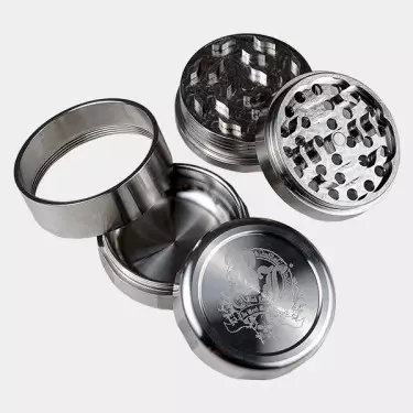 Deluxe Edelstahl-Grinder Schwarz Blatt - GB The Green Brand