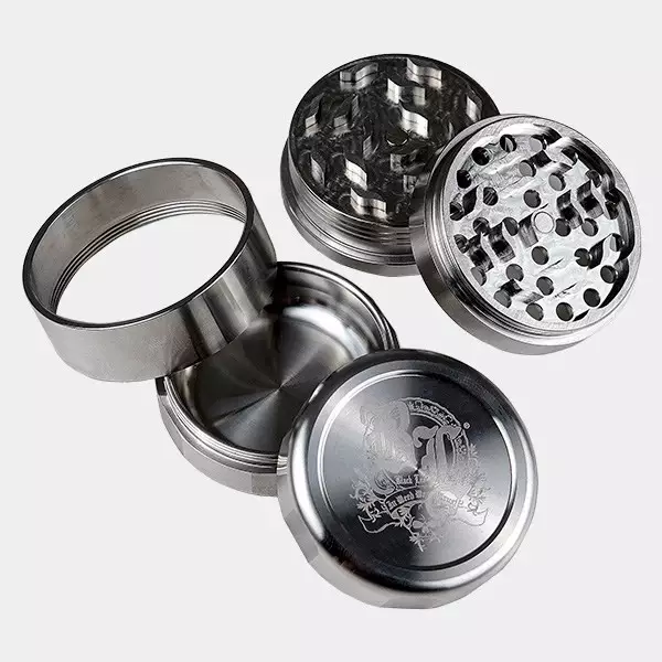 Deluxe Edelstahl-Grinder Schwarz Blatt Deluxe Edelstahl-Grinder Schwarz Blatt - GB The Green Brand
