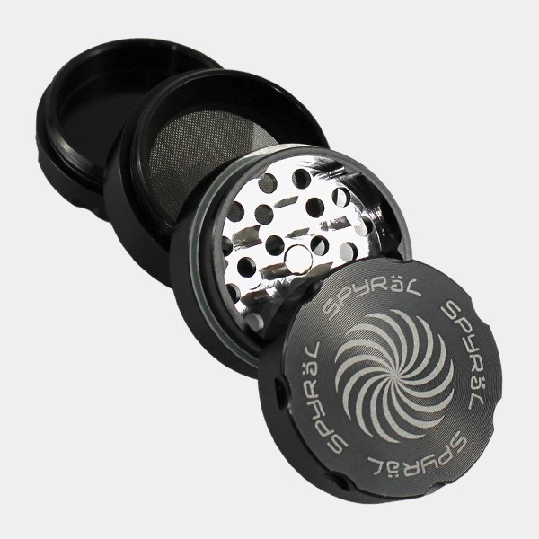 Grinder Spyral 55 mm, 4-teilig, schwarz