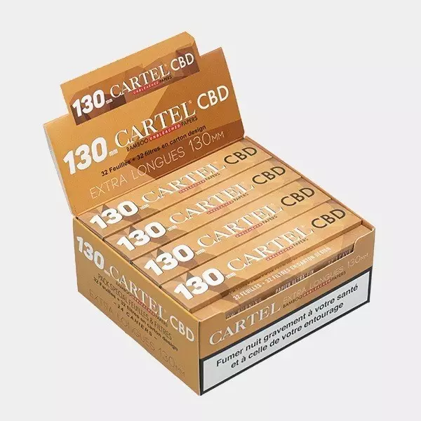 Zigarettenpapier + Tips CBD Unbleached Bamboo Cartel display
