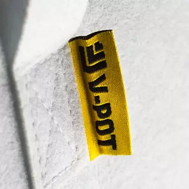 Weiße Stofftopf V-Pot