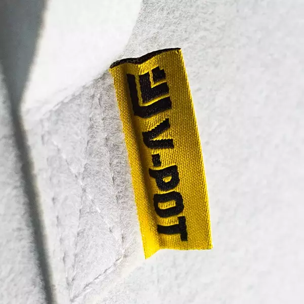 Weiße Stofftopf V-Pot