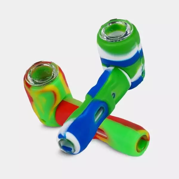 Sicht Silikon-Pfeife mit Glasglüher - GB The Green Brand