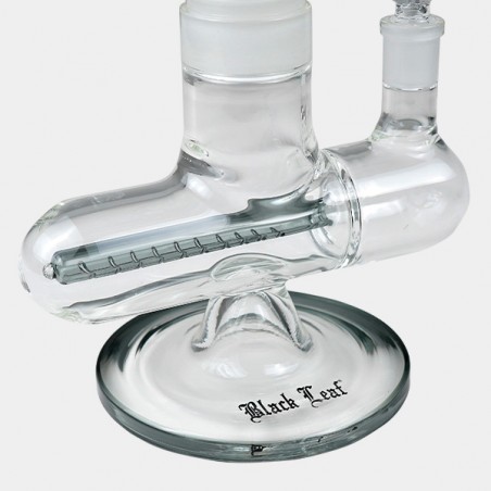 Bong Gelkühler mit Spirale + Inline Slit Black Leaf grau Inline Slit