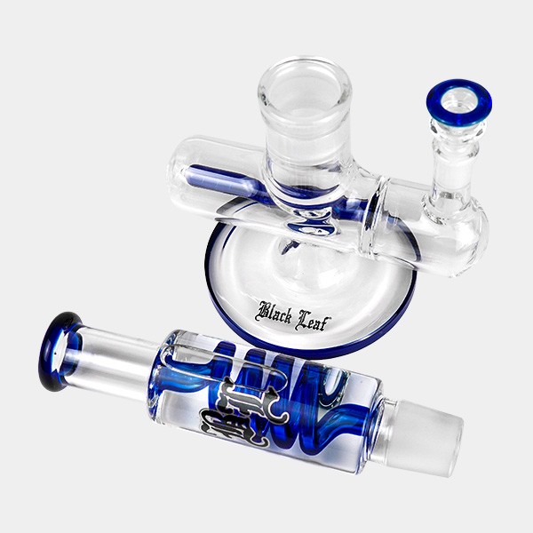 Black Leaf Gel-Kühler-Bong mit Spirale + Inline-Schlitz