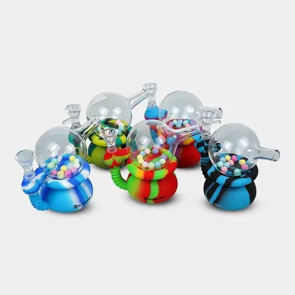 Sicht Tragbarer Marmor-Silikon-Bong GB - GB The Green Brand