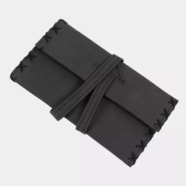 Zigarettenetui Kunstleder mit Reißverschluss schwarz geschlossen