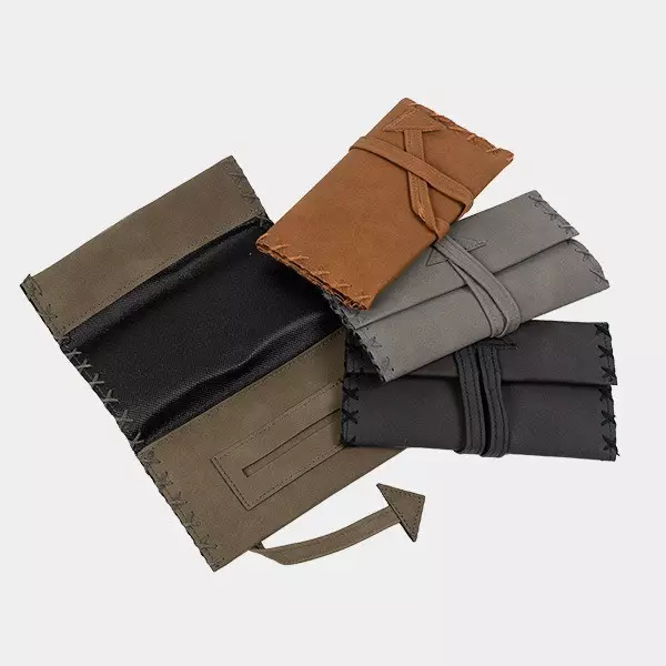 Sicht Zigarettenetui Kunstleder mit Reißverschluss