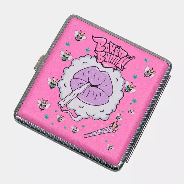 Rosige Metallzigarettenetui lips