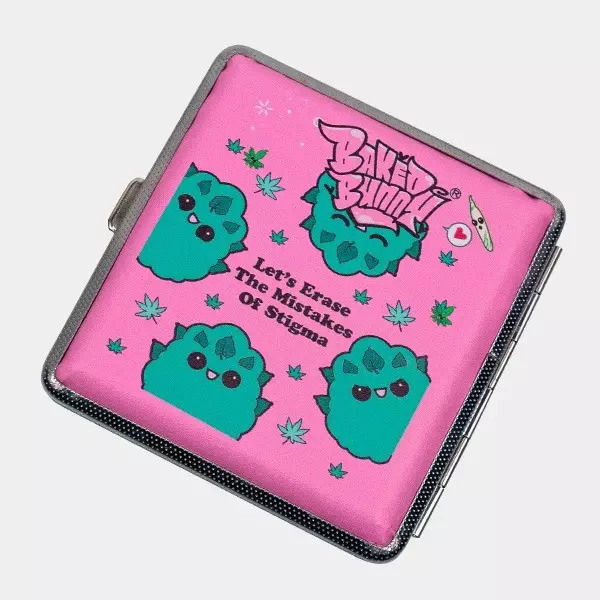 Rosige Metallzigarettenetui buds