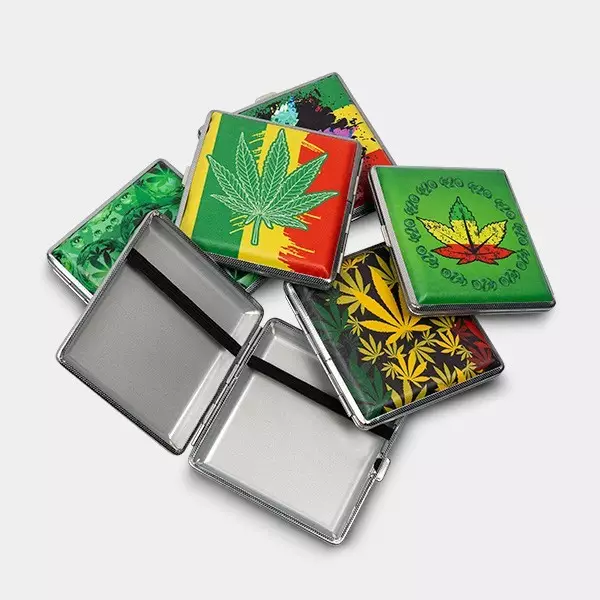 Sicht Metall-Zigarettenetui Rasta