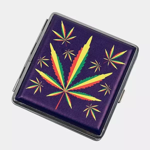 Metall-Zigarettenetui lila