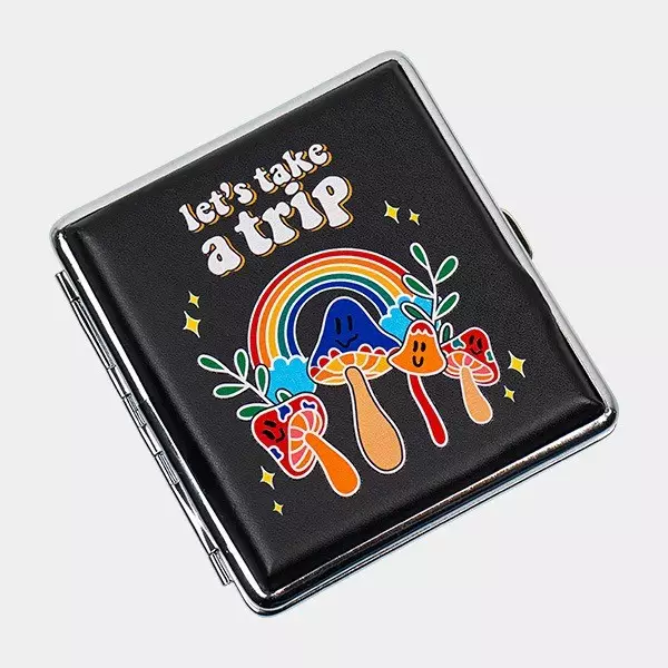 Champ Mushroom Metallzigarettenetui let's take a trip