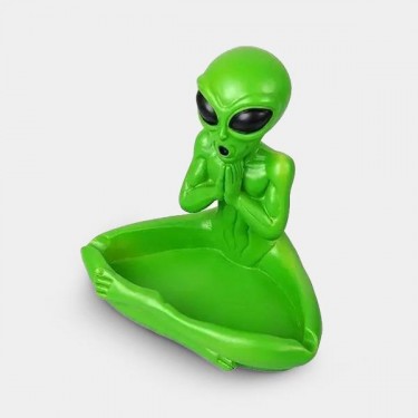 View Handbemalter Grüner Alien-Aschenbecher - GB The Green Brand