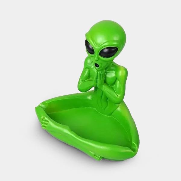 View Handbemalter Grüner Alien-Aschenbecher - GB The Green Brand