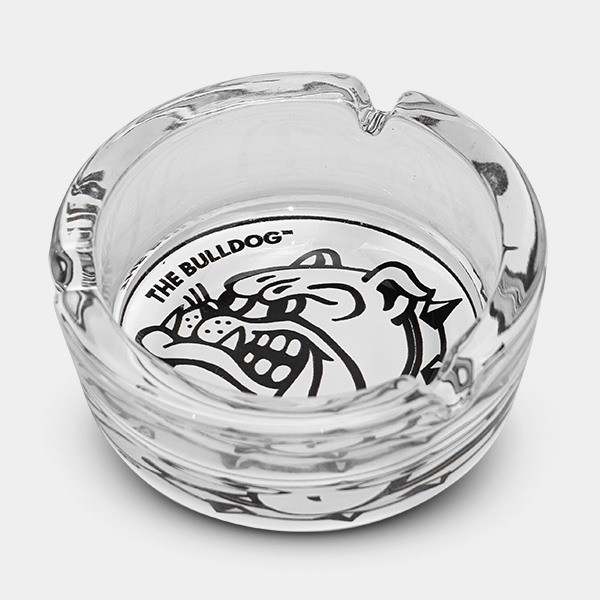 Weiss-Schwarzer Kristall-Aschenbecher Bulldogge - GB The Green Brand