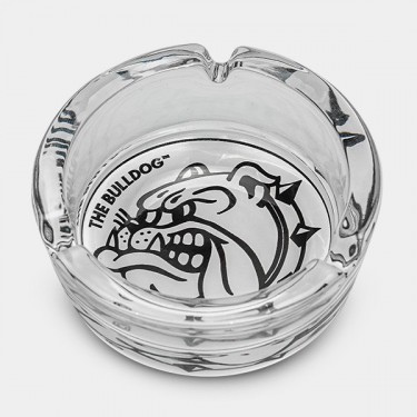 Weiss-Schwarzer Kristall-Aschenbecher Bulldogge - GB The Green Brand