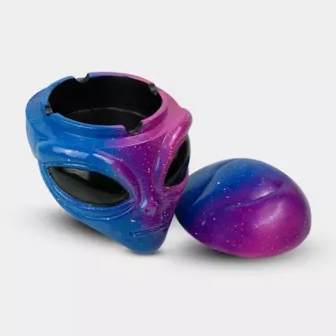 Lila Alien Aschenbecher öffnen