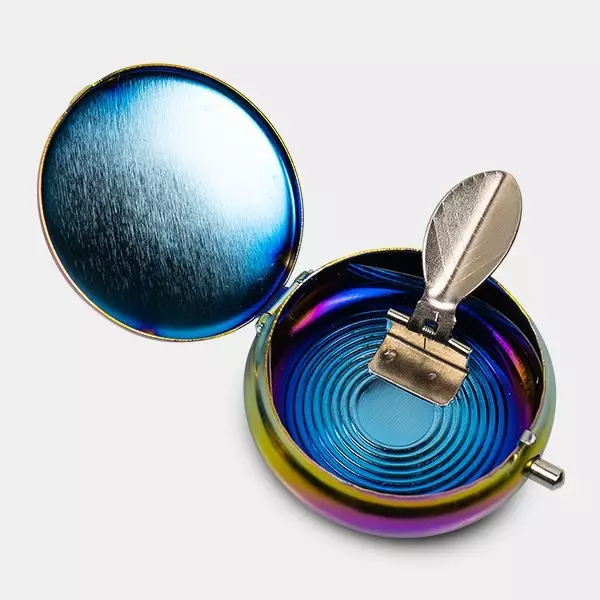 Mini Aschenbecher Tragbar Rainbow blau öffnen