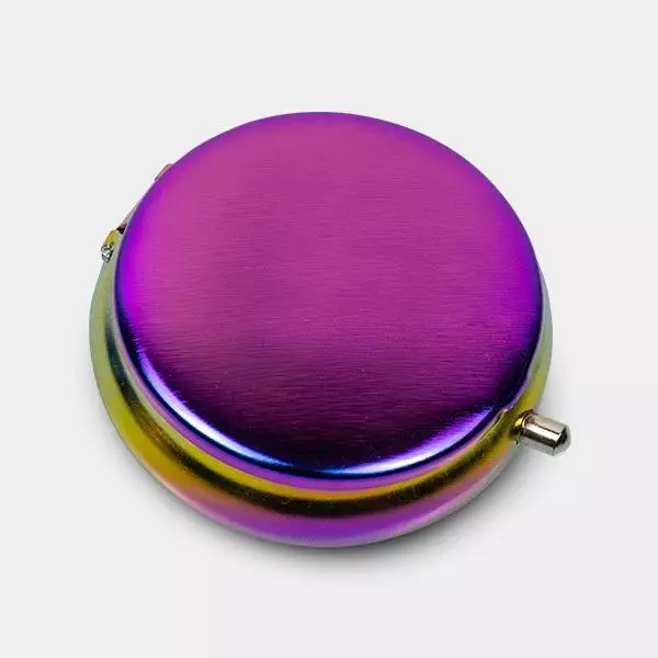 Mini Aschenbecher Tragbar Rainbow rosa geschlossen