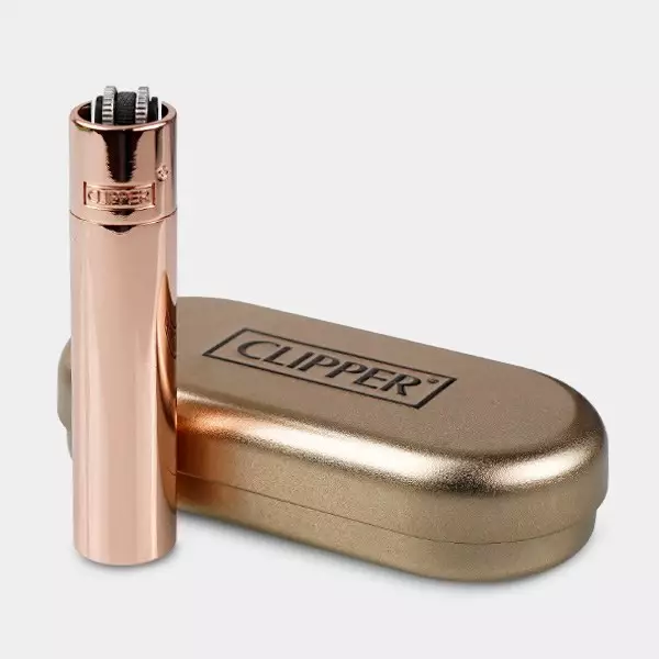 Sicht Clipper Rose Gold Metallfeuerzeug - GB The Green Brand