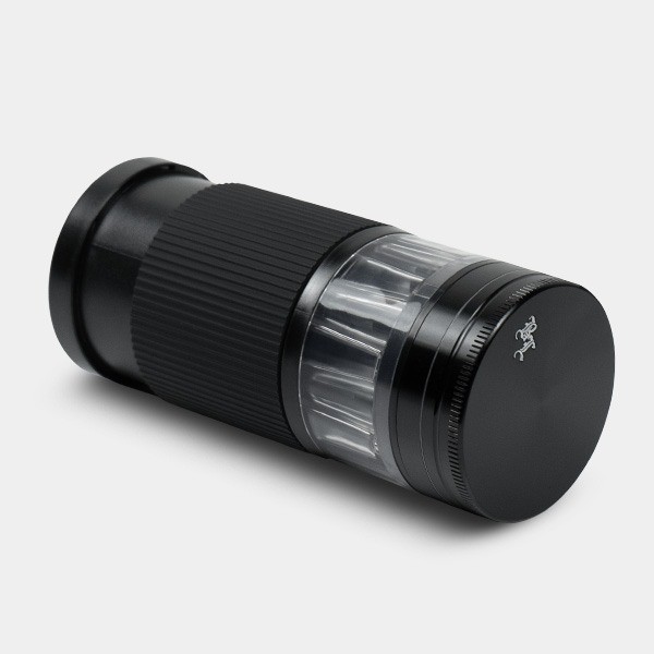 Black Leaf Grinder mit Cone Filler schwarz liegend