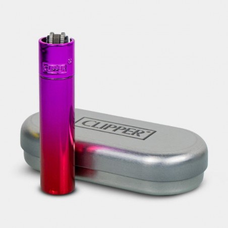 Widerstandsfähiges Clipper-Metallfeuerzeug Pink Gradient - GB The Green Brand