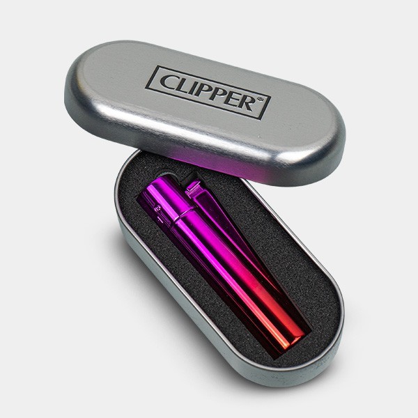 Widerstandsfähiges Clipper-Metallfeuerzeug Pink Gradient - GB The Green Brand