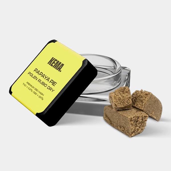 View KEMA CBD Hash blondes Pollen Dry 'Papaya Pie'