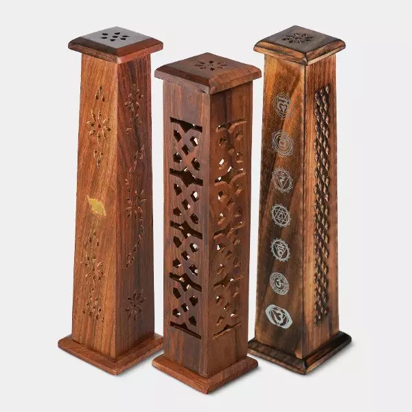 Sicht Holzrauchturm für Räucherstäbchen und Räucherkegel - GB The Green Brand